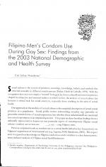 Filipino men’s condom use during gay sex: Findings from the 2003 National Demographic & Health Survey