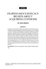 Filipino men’s efficacy beliefs about acquiring condoms