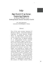 Mga kwent-o ng sarap: Exploring orgasm as sexual pleasure in an undergraduate human sexuality course