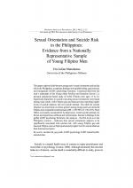 Sexual orientation and suicide risk in the Philippines: Evidence from a nationally representative sample of young Filipino men