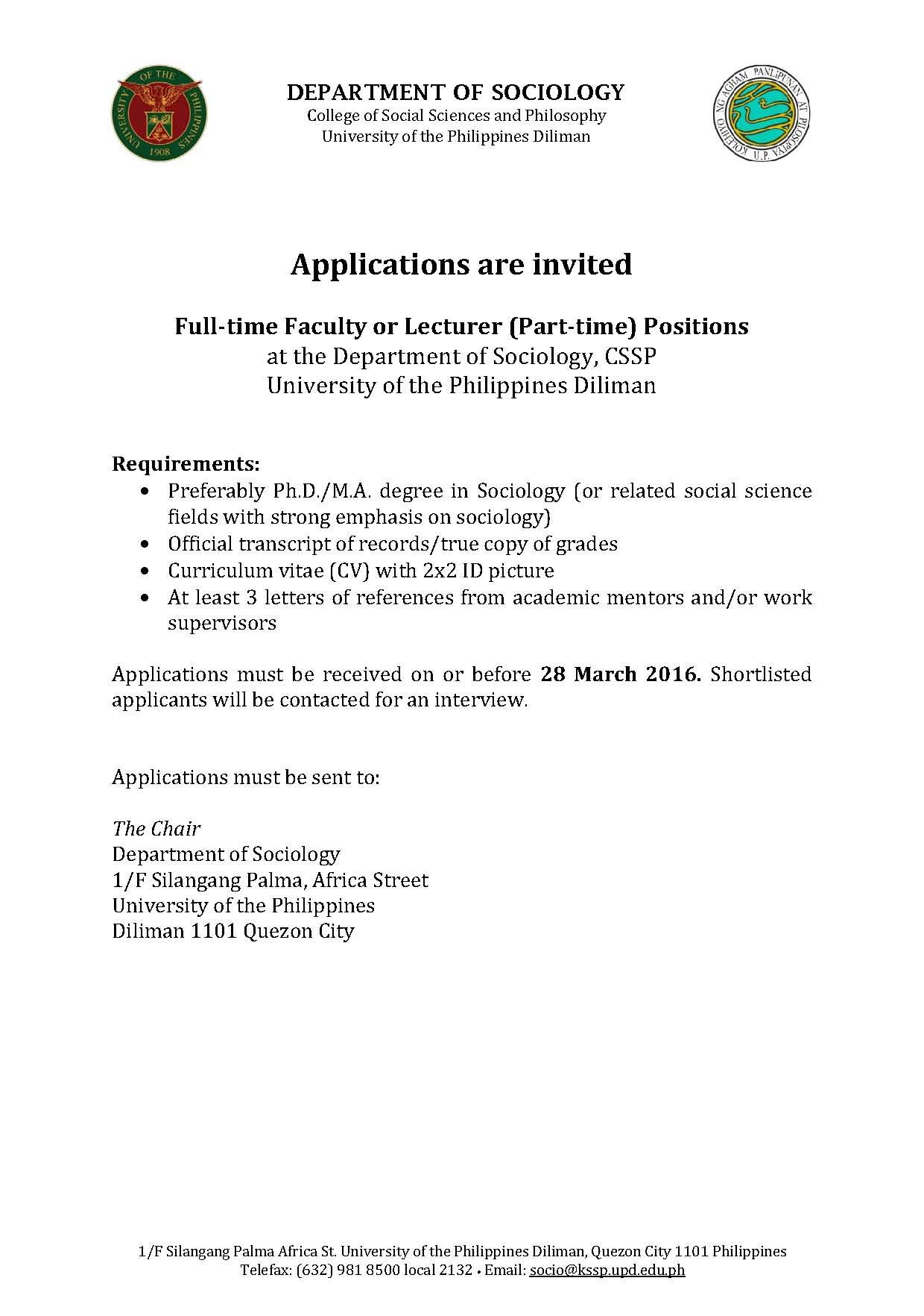Click Here for Faculty Applications Call info