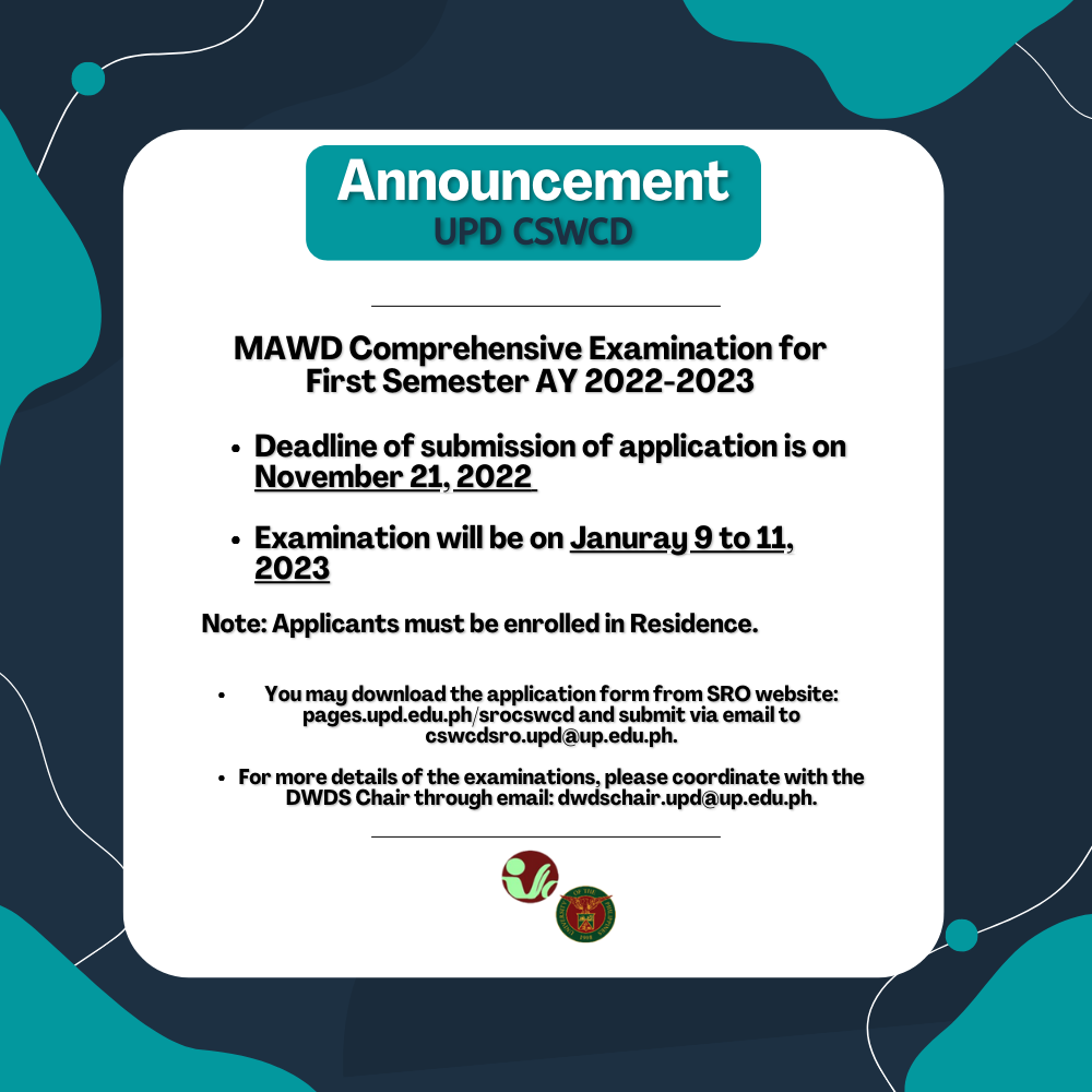 MAWD Comprehensive Examination FS 2022-23 Announcement